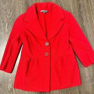 Classiques Entier Peplum Red Knit Blazer Jacket